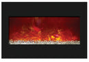 Amantii Electric Fireplace 33" Zero Clearance 36" x 24" Black Glass Surround