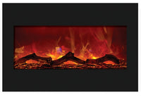 Amantii Electric Fireplace 33" Zero Clearance 36" x 24" Black Glass Surround
