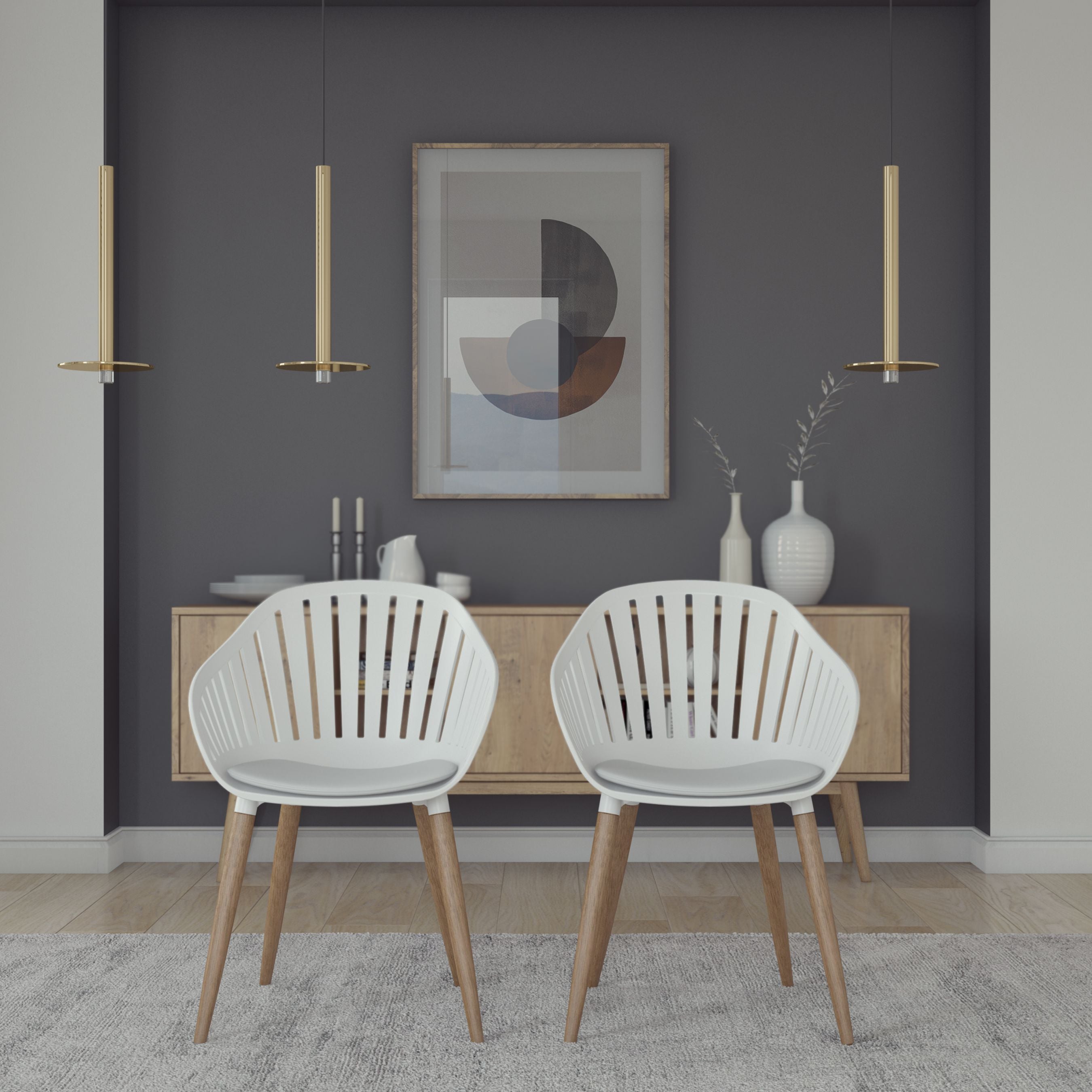 International Home Miami Amazonia 2-Piece Chairs Set | Eucalyptus Wood | Ideal for Indoors