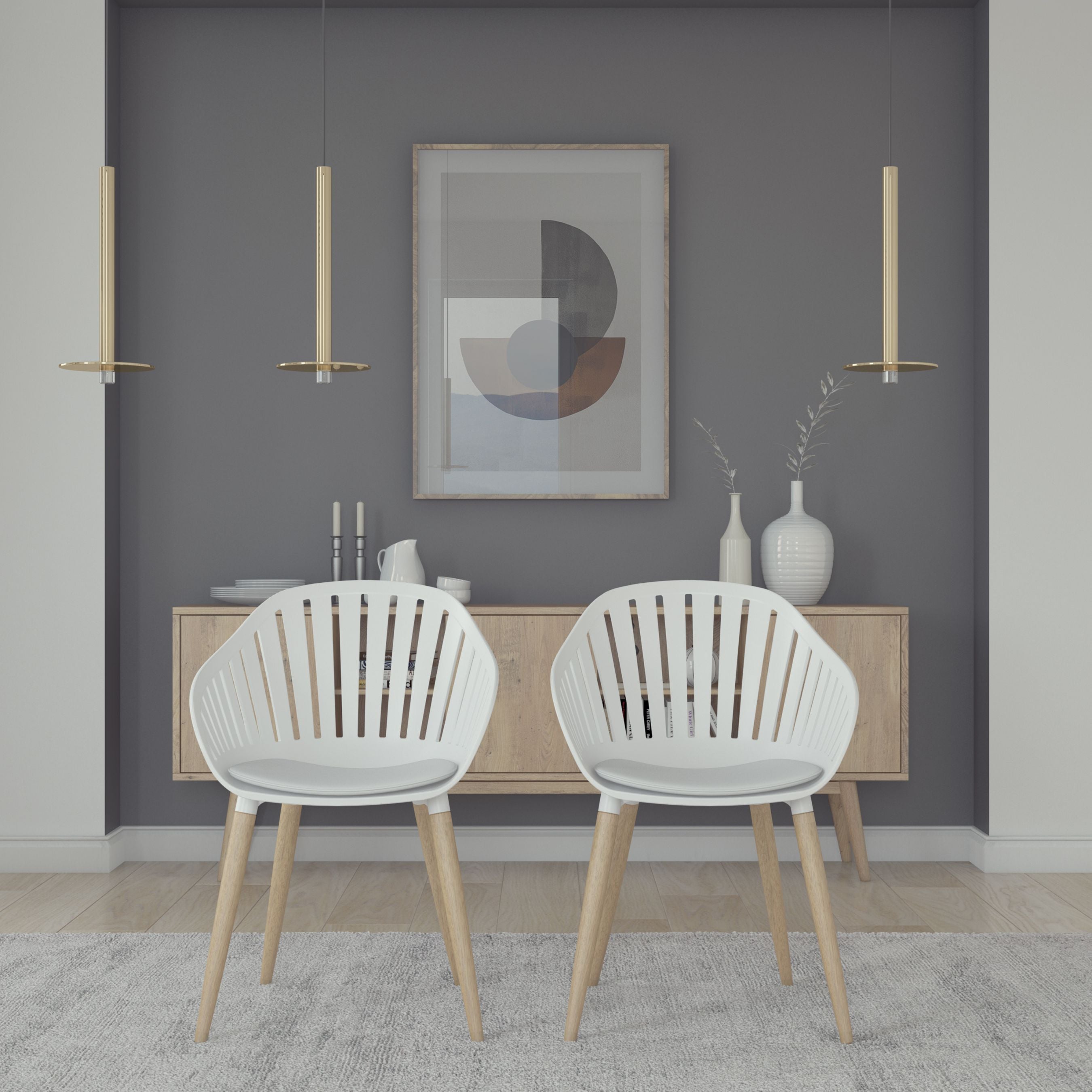 International Home Miami Amazonia 2-Piece Chairs Set | Teak Finish | Ideal for Indoors