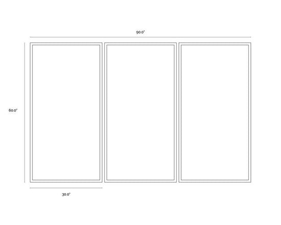 Sunpan The Path (set of 3) - 30" x 60" - Gold Floater Frame