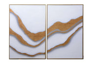 Sunpan Gold Abyss (set of 2) - 40" x 60" - Gold Floater Frame