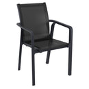 Compamia Pacific Sling Arm Chair Black, Dark Gray Frame Black Sling, Taupe Frame Taupe Sling, White Frame White Sling- Set of 4