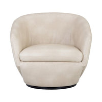 Sunpan Treviso Swivel Lounge Chair in Antonio Charcoal/Bravo Cream/Metropolis Blue
