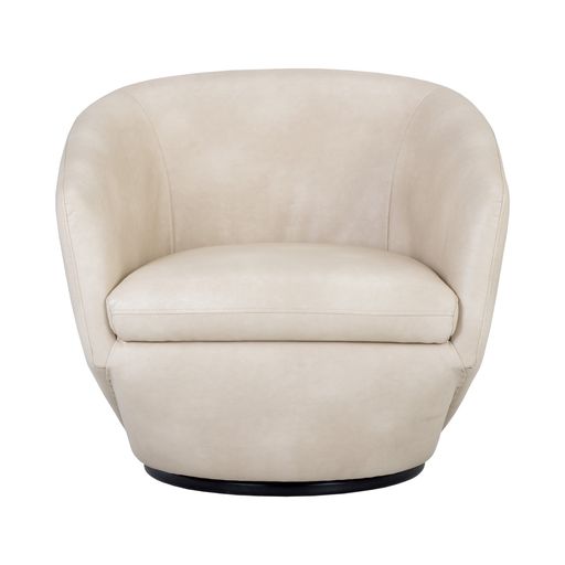 Sunpan Treviso Swivel Lounge Chair in Antonio Charcoal/Bravo Cream/Metropolis Blue