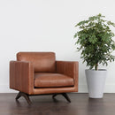 Sunpan Rogers Armchair Cortina Black / Cortina Ink / Shalimar Tobacco Leather
