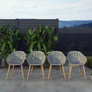 Internaitonal Home Miami Amazonia 4-Piece Chairs Set | Teak Finish/Eucalyptus Wood | Ideal for Outdoors and Indoors