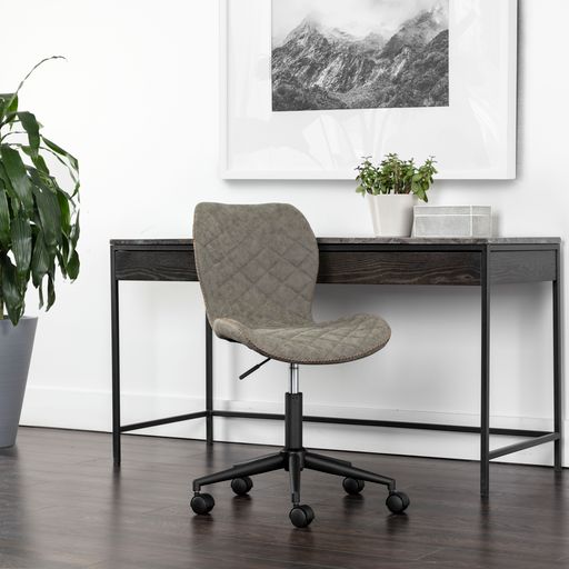 Sunpan Lyla Office Chair Black in Antique Brown / Antique Grey