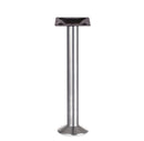BFM Seating Alpha 304 Brushed Stainless Outdoor Bolt Down Base 3" Column - Black/Silver