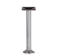 BFM Seating Alpha 304 Brushed Stainless Outdoor Bolt Down Base 3" Column - Black/Silver