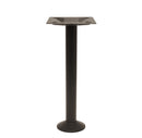 BFM Seating Alpha 304 Brushed Stainless Outdoor Bolt Down Base 3" Column - Black/Silver