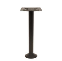 BFM Seating Alpha 304 Brushed Stainless Outdoor Bolt Down Base 3" Column - Black/Silver