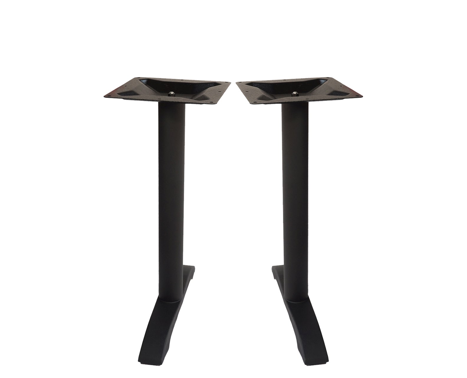 BFM Seating Bali End Base - Set of 2 - Stainless Steel Columns - Powder Coated Black