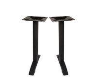 BFM Seating Bali End Base - Set of 2 - Stainless Steel Columns - Powder Coated Black
