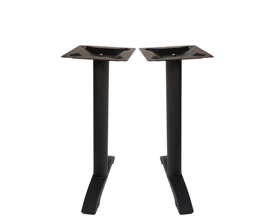 BFM Seating Bali End Base - Set of 2 - Stainless Steel Columns - Powder Coated Black