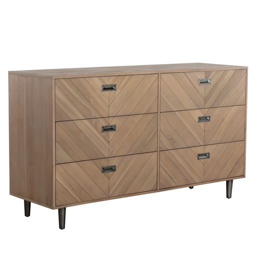 Sunpan Greyson Dresser in Smoke / Light Acacia