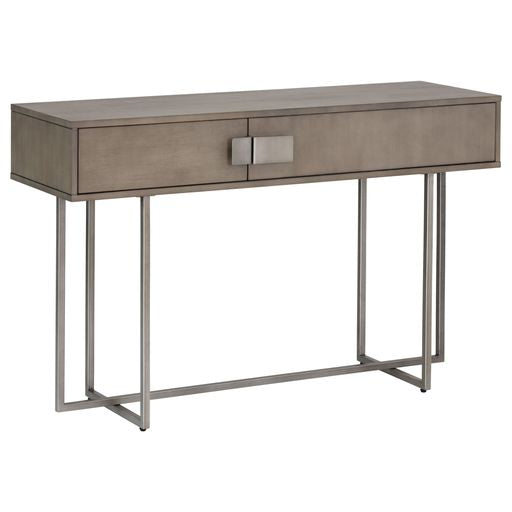 Sunpan Jade Console Table Antique Brass-Dark Mango / Antique Silver-Ash Grey