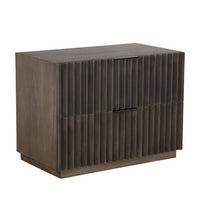 Sunpan Carlin Nightstand in Taupe / Black-Antique Brass