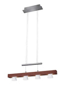 Adesso Burlington LED 4 Light Adjustable Pendant - Walnut Wood