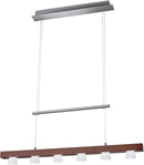 Adesso Burlington LED 6 Light Adjustable Pendant - Walnut Wood