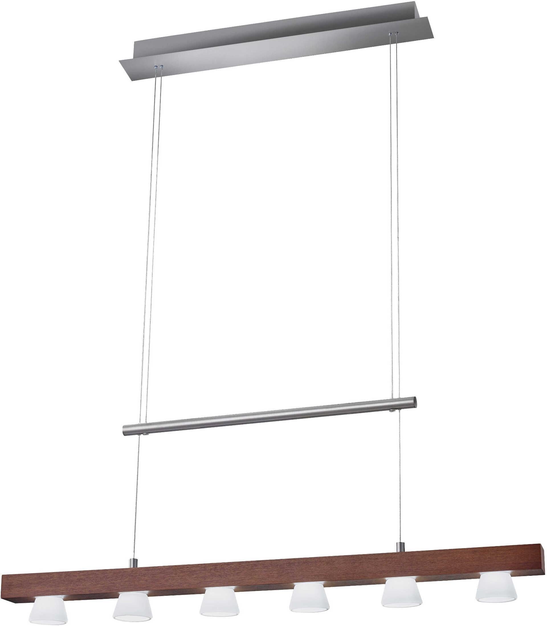 Adesso Burlington LED 6 Light Adjustable Pendant - Walnut Wood