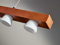 Adesso Burlington LED 4 Light Adjustable Pendant - Walnut Wood
