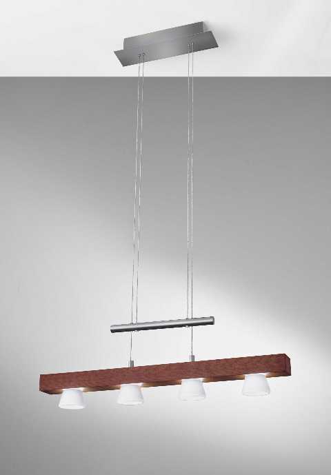 Adesso Burlington LED 4 Light Adjustable Pendant - Walnut Wood
