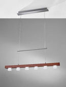Adesso Burlington LED 6 Light Adjustable Pendant - Walnut Wood