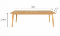 Royal Teak Admiral Dining Table 40x90