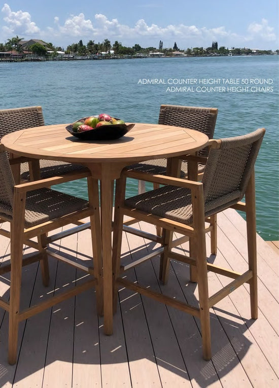 Royal Teak Admiral Counter Height Table 50 Round