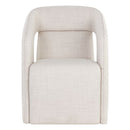 Sunpan Kendrick Wheeled Dining Armchair in Abbington Black / Moto Stucco / Nash Zebra