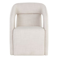 Sunpan Kendrick Wheeled Dining Armchair in Abbington Black / Moto Stucco / Nash Zebra