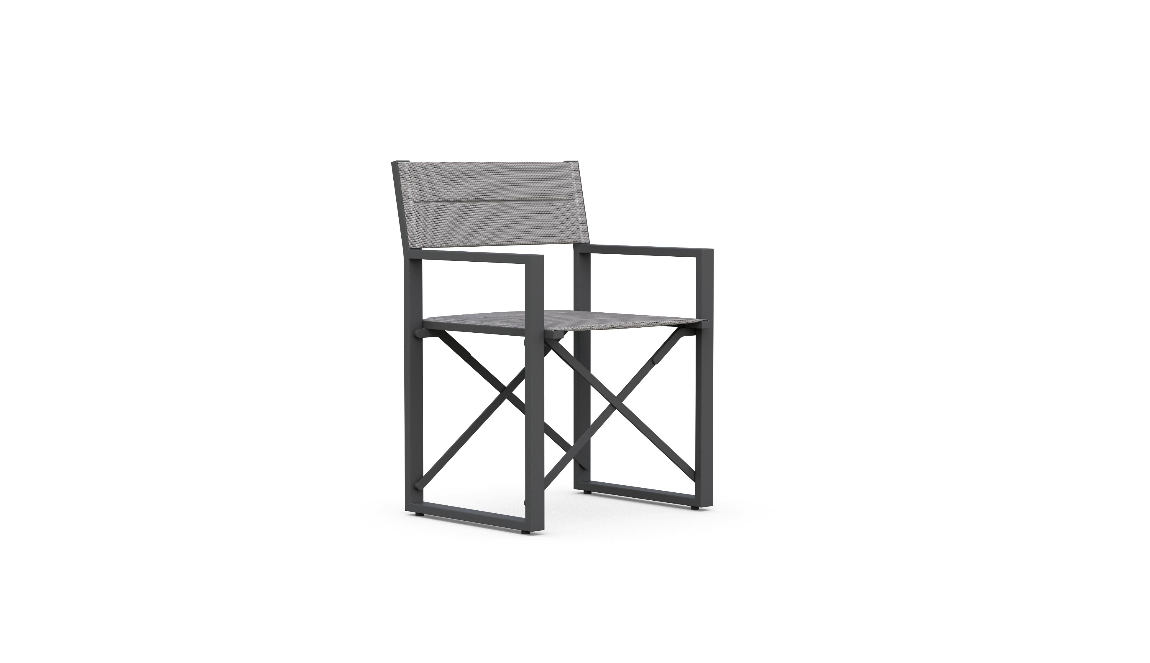 Azzurro Living Amalfi Director's Chair in Charcoal/White - Set of 4