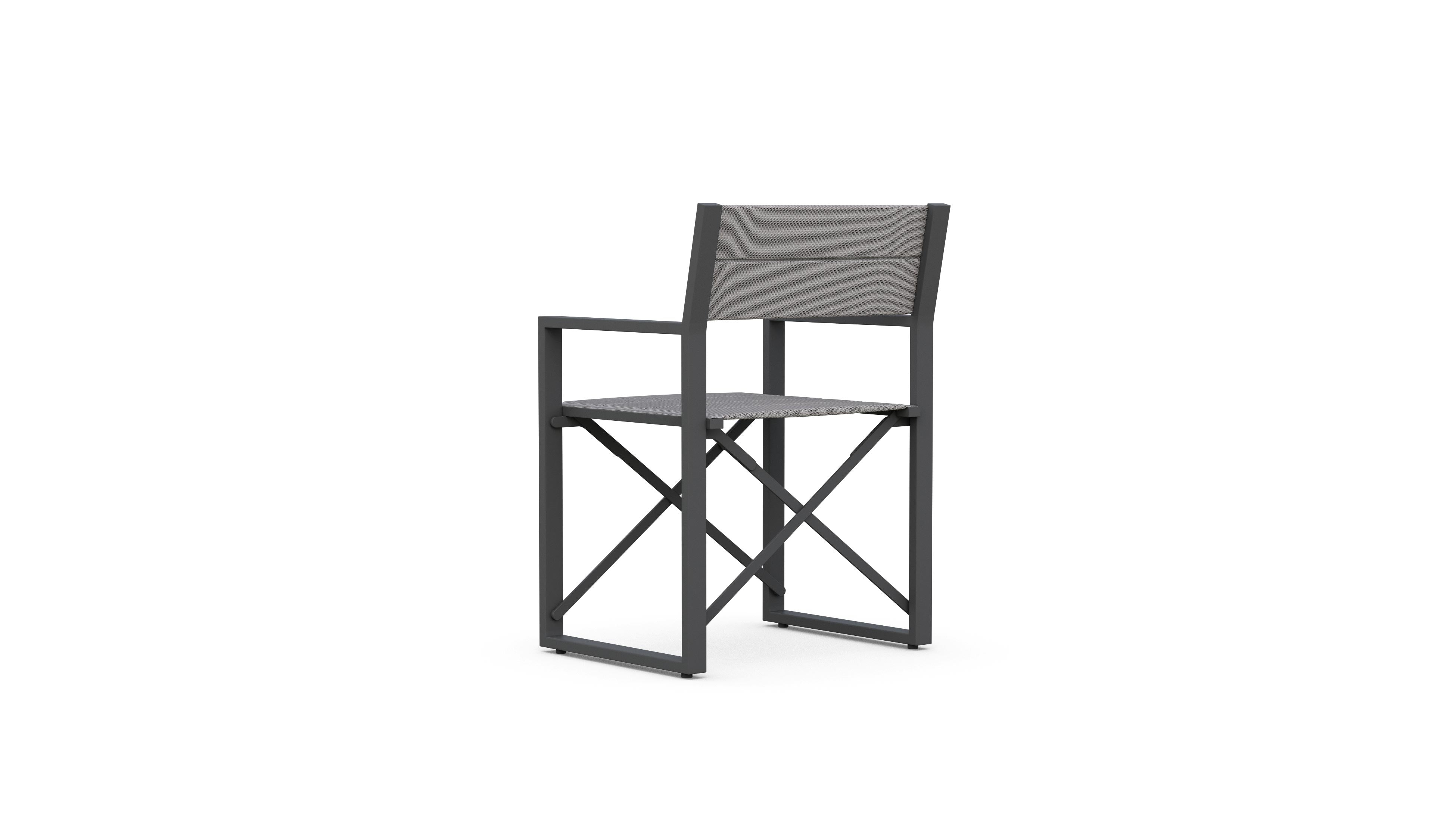 Azzurro Living Amalfi Director's Chair in Charcoal/White - Set of 4