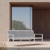 Azzurro Living Amalfi 3 Seat Sofa in Charcoal/Whte
