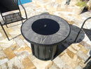 AZ Patio Heaters Faux Wood Tile Top Fire Pit