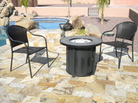 AZ Patio Heaters Faux Wood Tile Top Fire Pit