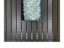 AZ Patio Heaters Outdoor Rectangle Fire Pit in Hammered Bronze / Black Mocha with Wind Screen