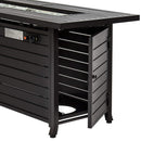 AZ Patio Heaters Outdoor Rectangle Fire Pit in Hammered Bronze / Black Mocha with Wind Screen