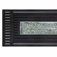 AZ Patio Heaters Outdoor Rectangle Fire Pit in Hammered Bronze / Black Mocha with Wind Screen