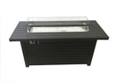 AZ Patio Heaters Outdoor Rectangle Fire Pit in Hammered Bronze / Black Mocha with Wind Screen