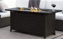 AZ Patio Heaters Outdoor Rectangle Fire Pit in Hammered Bronze / Black Mocha with Wind Screen