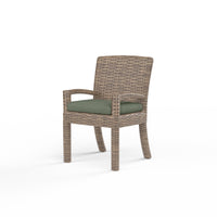Sunset West Havana Dining Chair in Canvas Flax with Self Welt