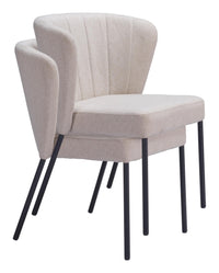 Zuo Modern Aimee Dining Chair in Cream/Beige/Gray