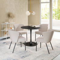 Zuo Modern Aimee Dining Chair in Cream/Beige/Gray