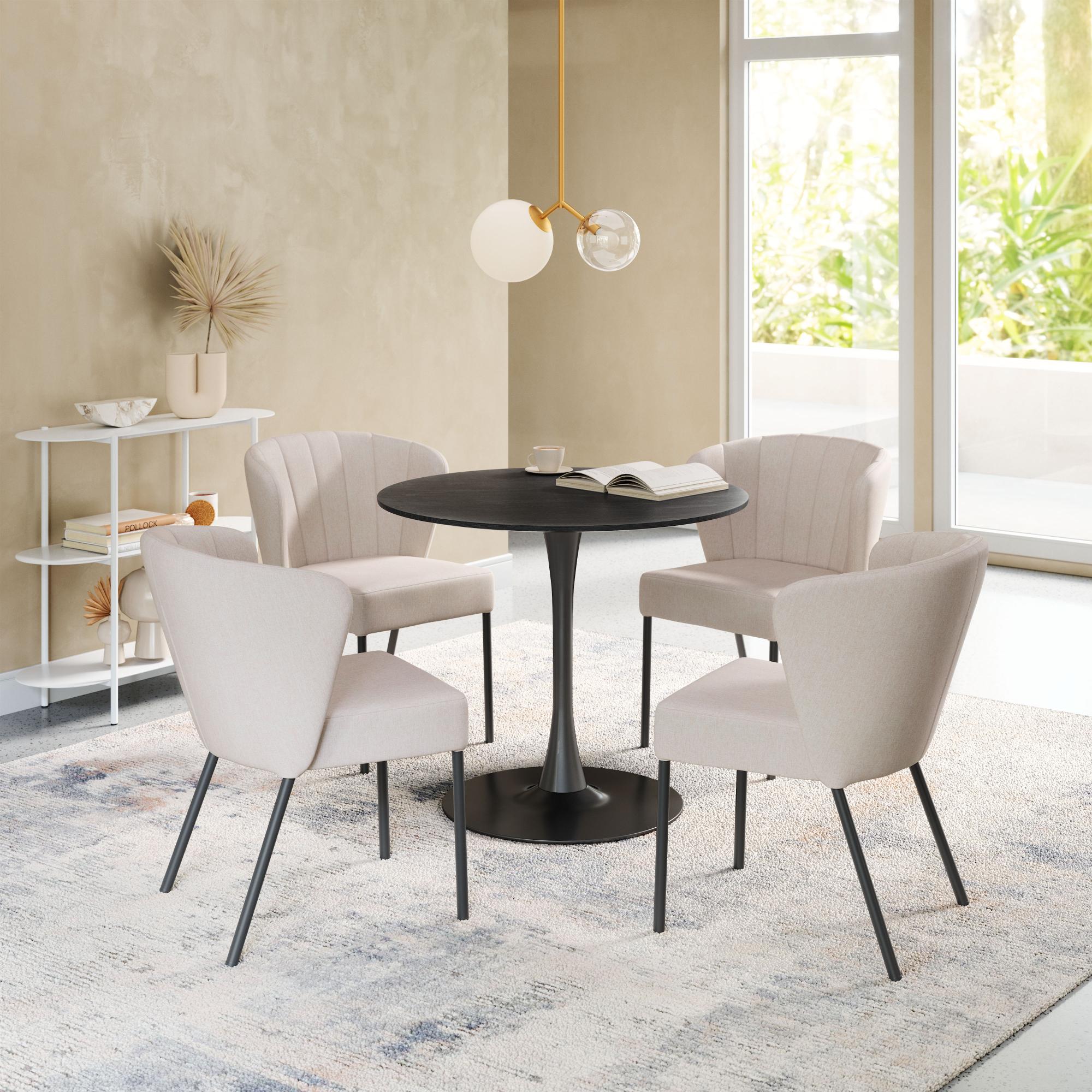 Zuo Modern Aimee Dining Chair in Cream/Beige/Gray