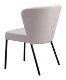 Zuo Modern Aimee Dining Chair in Cream/Beige/Gray