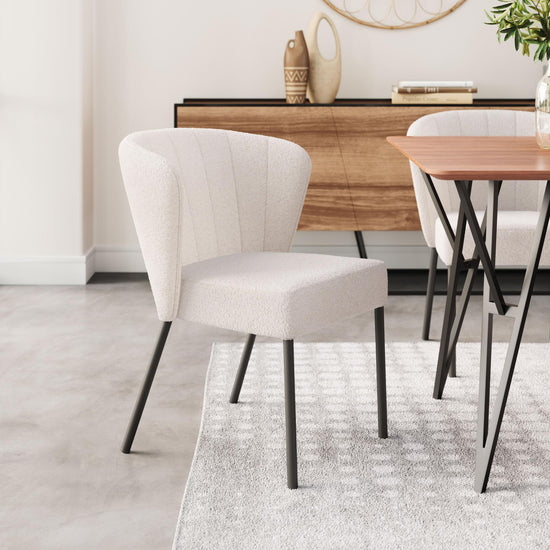 Zuo Modern Aimee Dining Chair in Cream/Beige/Gray
