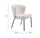 Zuo Modern Aimee Dining Chair in Cream/Beige/Gray