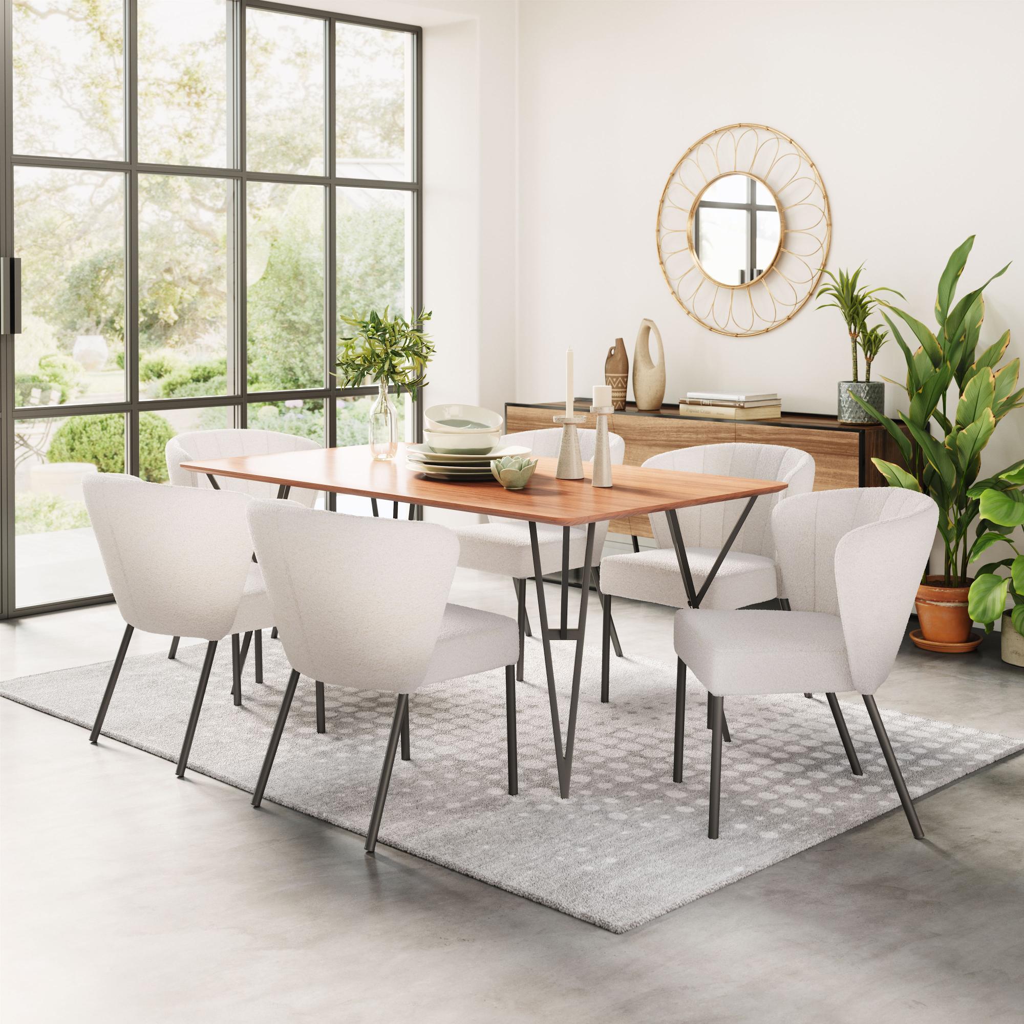 Zuo Modern Aimee Dining Chair in Cream/Beige/Gray